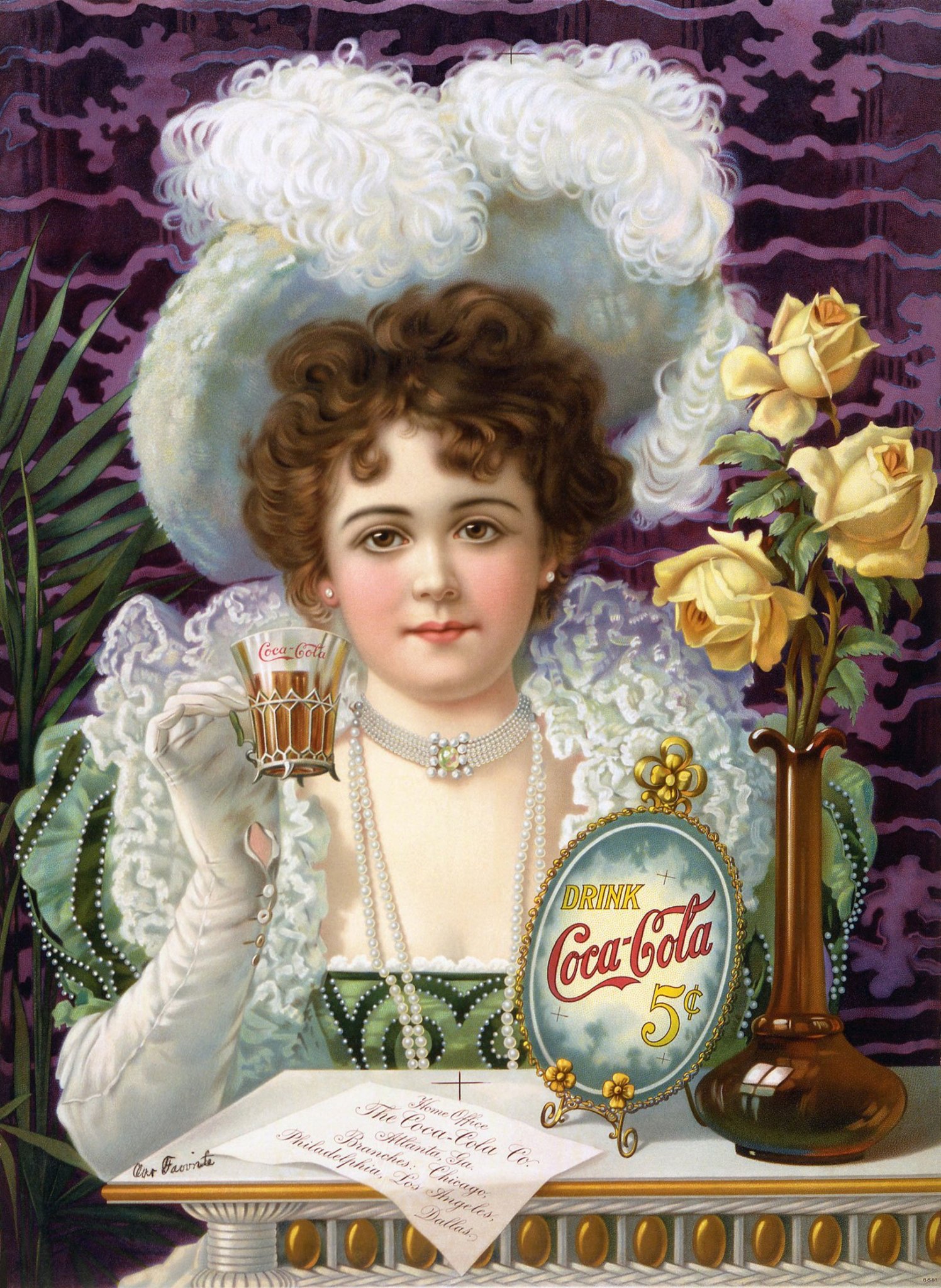 Coca-Cola ad with Hilda Clark, 1890s